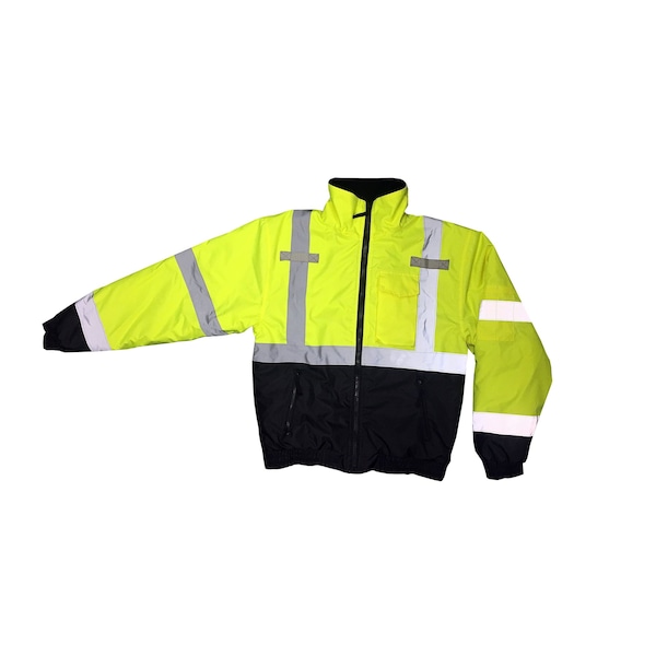 Radians Hi-Vis Bomber Jacket, Class Type R Class 3 Hi-Vis Green / Black, M - SJ11QB-3ZGS-M