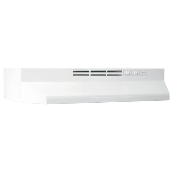 Almo 24-Inch White Ductless Under-Cabinet Kitchen Range Hood with Charcoal Filter and Built-In Lighting - 412401