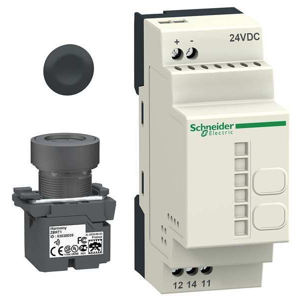 Kit de transmisor y receptor de botón pulsador Schneider Electric, 22 mm, negro y marfil - XB5RFB01