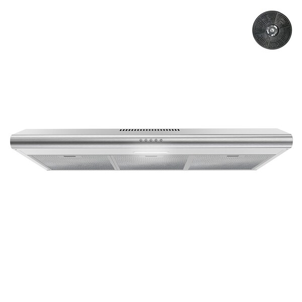 Streamline 36 in. Amendola Convertible Undermount 80 CFM Range Hood in Brushed Stainless Steel - T-10711-1-CL