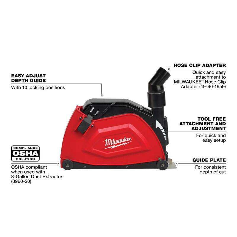 Protector de polvo para cortadora de esmeriladora angular grande de 7 a 9 pulgadas Milwaukee - 49-40-6120.