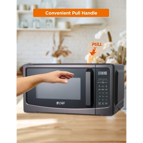 Commercial Chef 1.1 Cu Ft Microwave with 10 Power Levels, Microwave 1000W with Pull Handle Door - CHM11GBS
