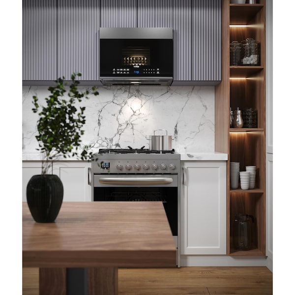 Koolmore 1.3 cu. ft. Over the Range Stainless Steel Microwave, 300 CFM, One Panel KM-MOT-OP1SS - KM-MOT-OP1SS