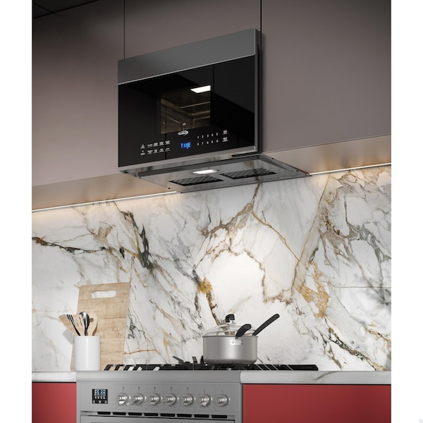 Koolmore 1.3 cu. ft. Over the Range Stainless Steel Microwave, 300 CFM, One Panel KM-MOT-OP1SS - KM-MOT-OP1SS
