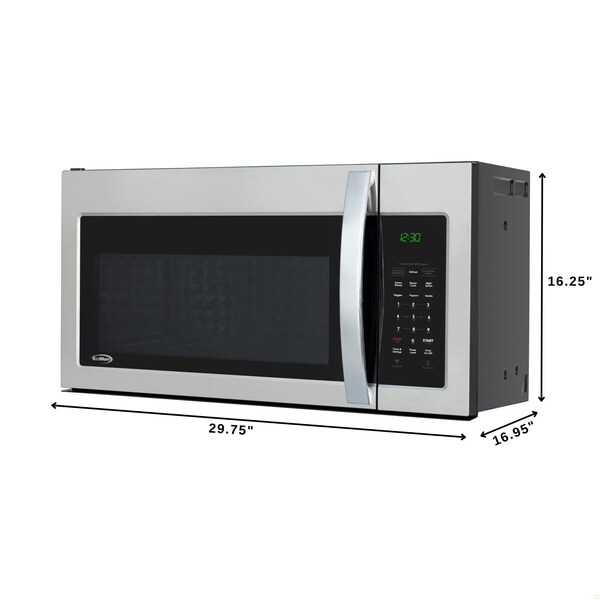 Koolmore 30 in. 1.5 cu.ft Over-the-Range Convection Microwave Oven in Black KM-MOTC-15SS - KM-MOTC-15SS