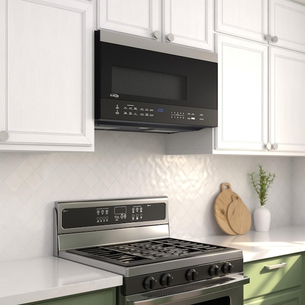 Koolmore 30 in. 1.6 cu.ft Over-the-Range Microwave Oven in Black KM-MOTSC-16BSS - KM-MOTSC-16BSS