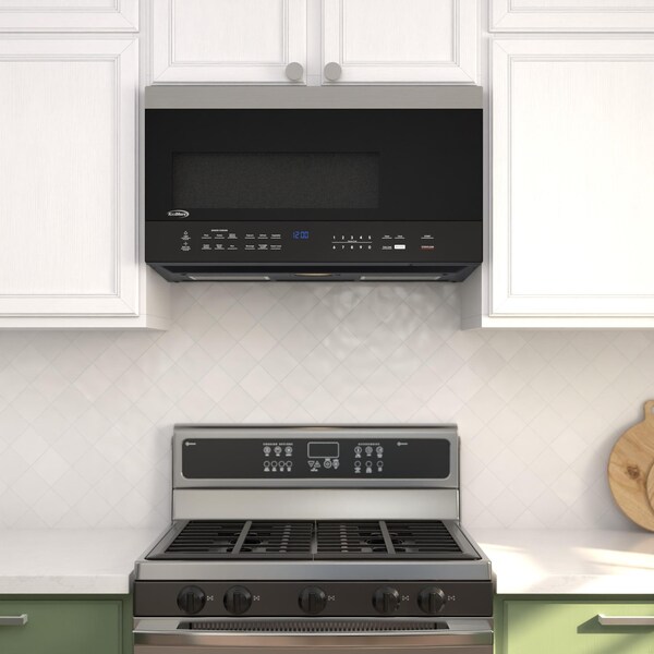 Koolmore 30 in. 1.6 cu.ft Over-the-Range Microwave Oven in Black KM-MOTSC-16BSS - KM-MOTSC-16BSS