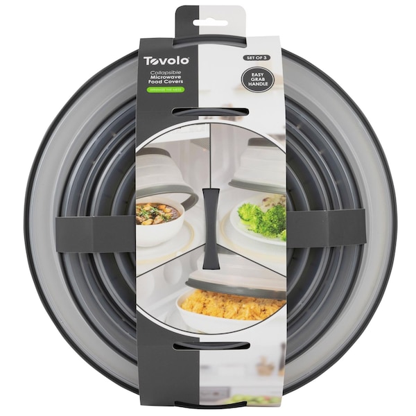 Tovolo Tovolo Gray/White Plastic Microwave Collapsible Food Cover - 47006-200