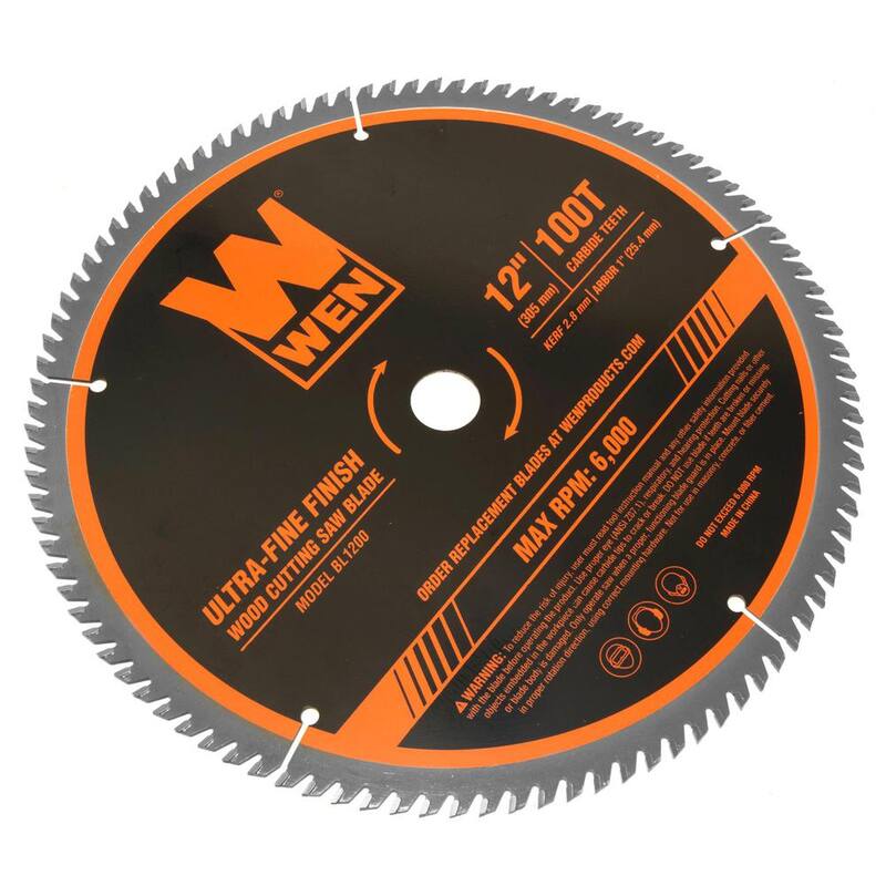WEN 12 pulgadas 100 dientes de carburo de tungsteno Ultra-Fine acabado profesional hoja de sierra para trabajos de carpintería con sierras ingleteadoras y sierras de mesa - BL1200.