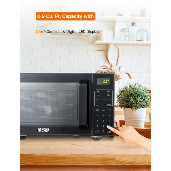 Commercial Chef 5-in-1 Countertop Microwave Air Fryer Combo, 0.9 Cu. Ft. Capacity, Black - CHMF9GB