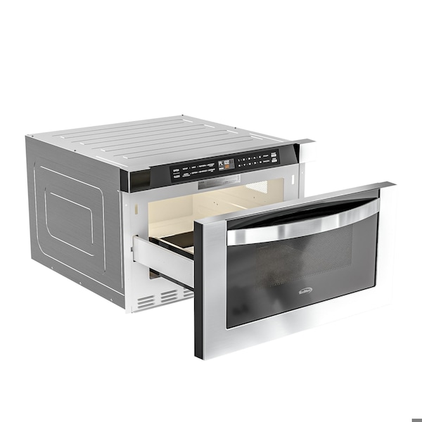 Koolmore 24 in. Stainless-Steel Microwave Drawer, Wall-Mounted with Flat Bottom, 1.2 Cu. Ft. - KM-MD-1SS