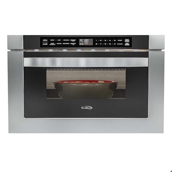 Koolmore 24 in. Stainless-Steel Microwave Drawer, Wall-Mounted with Flat Bottom, 1.2 Cu. Ft. - KM-MD-1SS