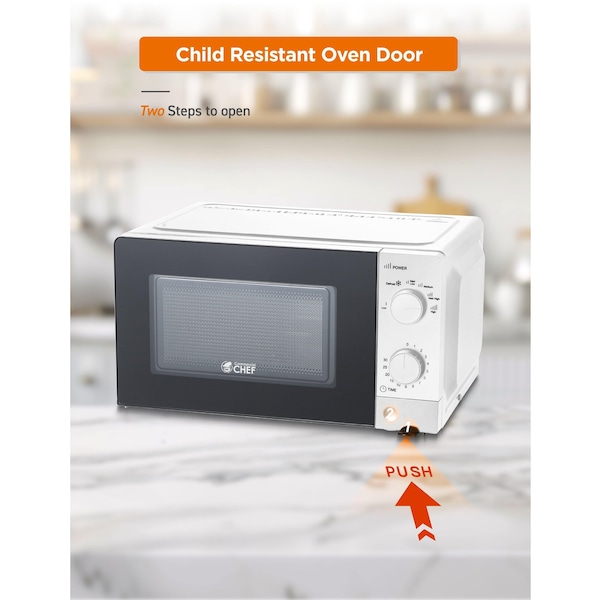 Commercial Chef Counter Top Microwave, 0.6 Cubic Feet, White - CHM660W