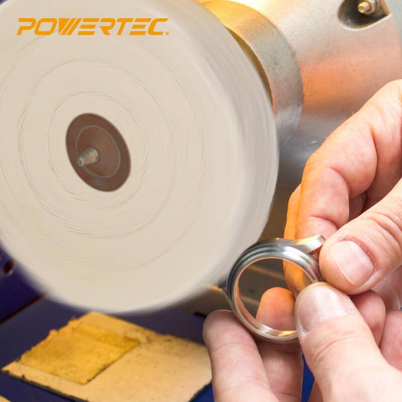 Kit de Rueda de Pulido para Esmeril de Banco de 6 pulgadas POWERTEC con Set de 3 piezas de Compuesto para Pulir - 71631