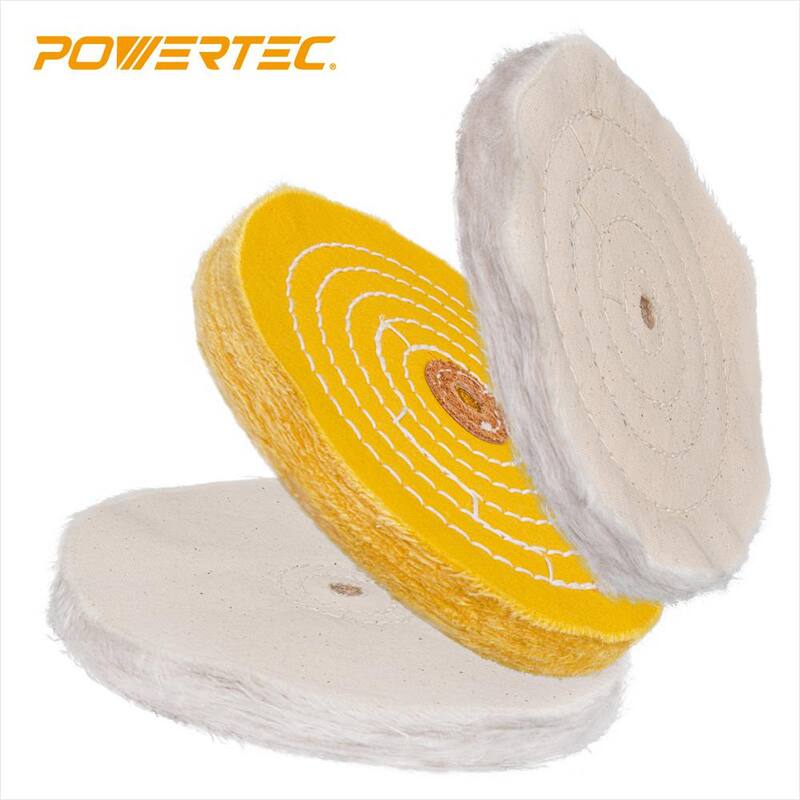 Kit de Rueda de Pulido para Esmeril de Banco de 6 pulgadas POWERTEC con Set de 3 piezas de Compuesto para Pulir - 71631