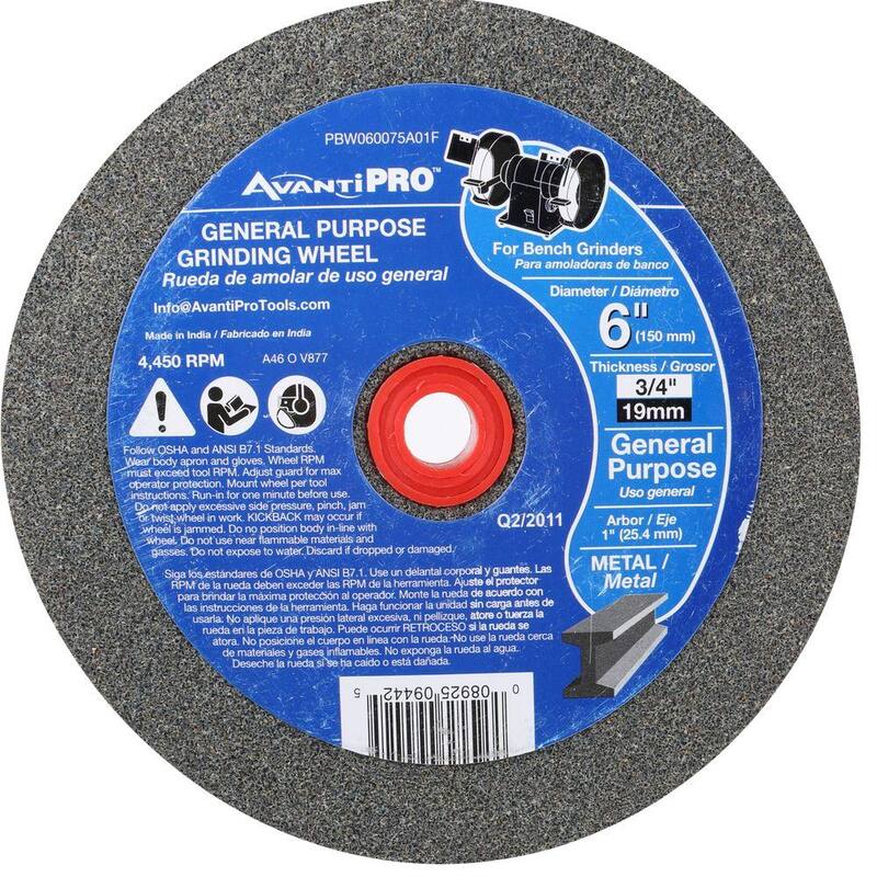 Rueda de esmerilado para banco de Avanti Pro de 6 pulgadas x 3/4 de pulgada x1 pulgada - PBW060075A01F