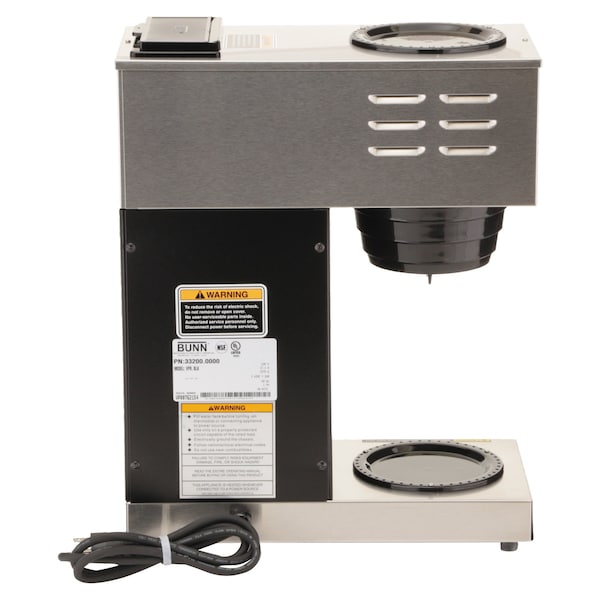 Bunn VPR Two Burner Pourover Coffee Brewer, Stainless Steel, Black - 33200