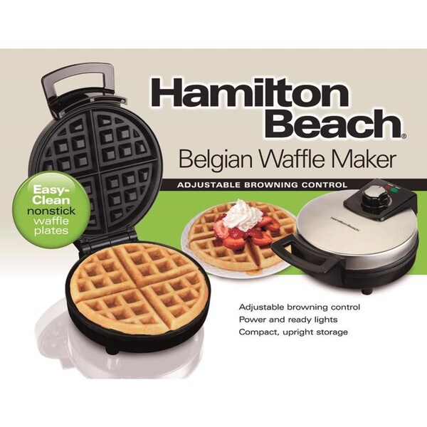 Hamilton Beach Hamilton Beach 1 waffle Black/Silver Stainless Steel Belgian Waffle Maker - 26080