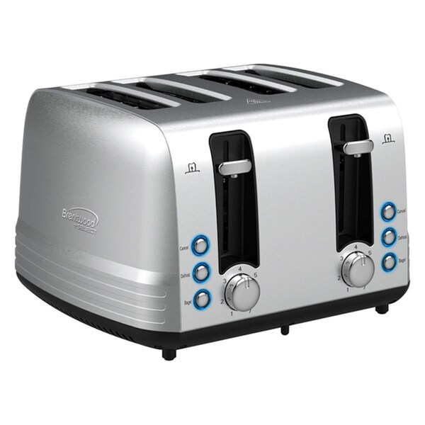 Brentwood Select 1500W Extra-Wide Stainless Steel 4-Slice Toaster - TS-447S