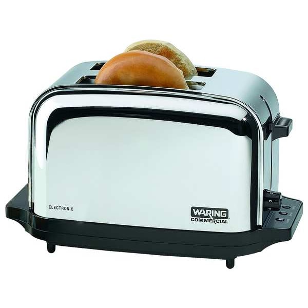 Waring Commercial 13-1/2" 2 Slot Stainless Steel Commercial Toaster - WCT702