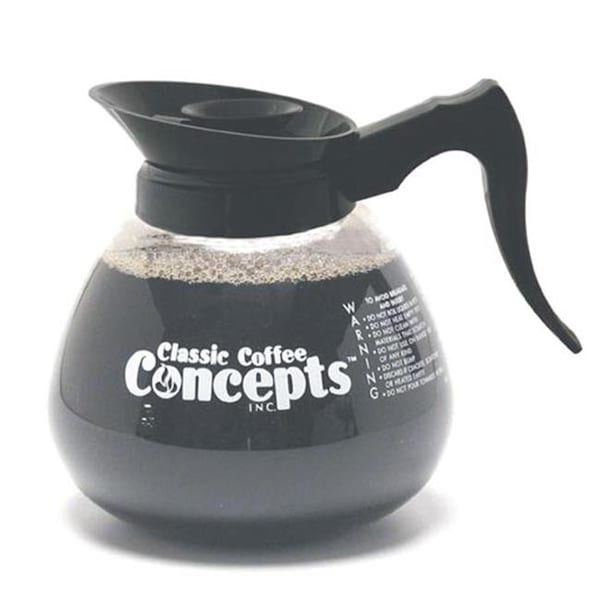Classic Concepts Classic Concepts 27000 12 Cup Glass Decanter for Regular Coffee; Black - 27000