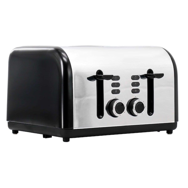 Redmond 4-Slice Wide Slot 1400W Stainless Steel Toaster, Black - ST009-BLACK