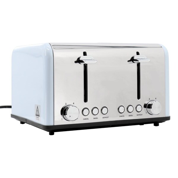 Redmond 4-Slice Extra Wide Slot 1650W Stainless Steel Toaster, Light Blue - ST006LBUSNP