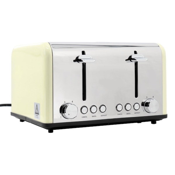 Redmond 4-Slice Extra Wide Slot 1650W Stainless Steel Toaster, Cream - ST006CRUSNP