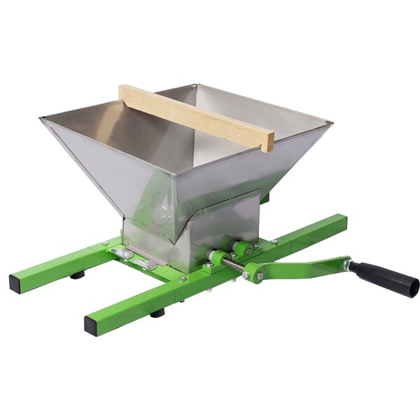 Edendirect 7L Manual Fruit Crusher - Stainless Steel and Oak Wood, Efficient Apple and Pear Juicer Grinder - ED-W46536792