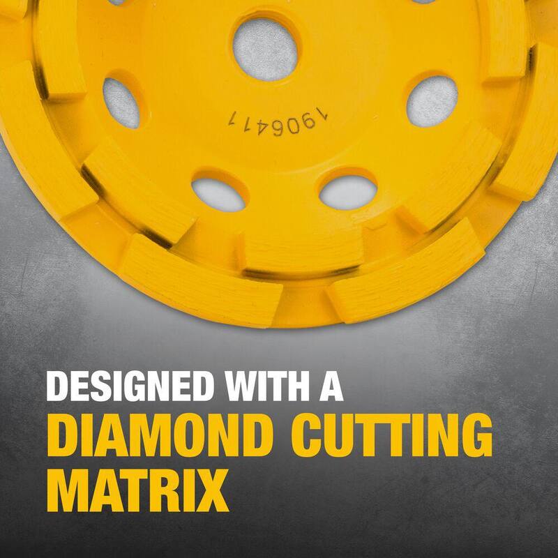 Rueda de Copa de Diamante de Doble Hilera DEWALT 4-1/2 pulgadas - DW4774