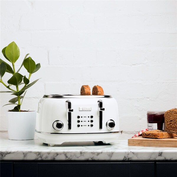 Studio Designs Stainless Steel 1500W 4 Slot Toaster, White - 6067824
