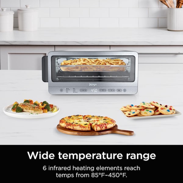 Ninja Metal Black/Silver Toaster Oven w/Air Fry 8 in. H X 17 in. W X 16 in. D - SP151