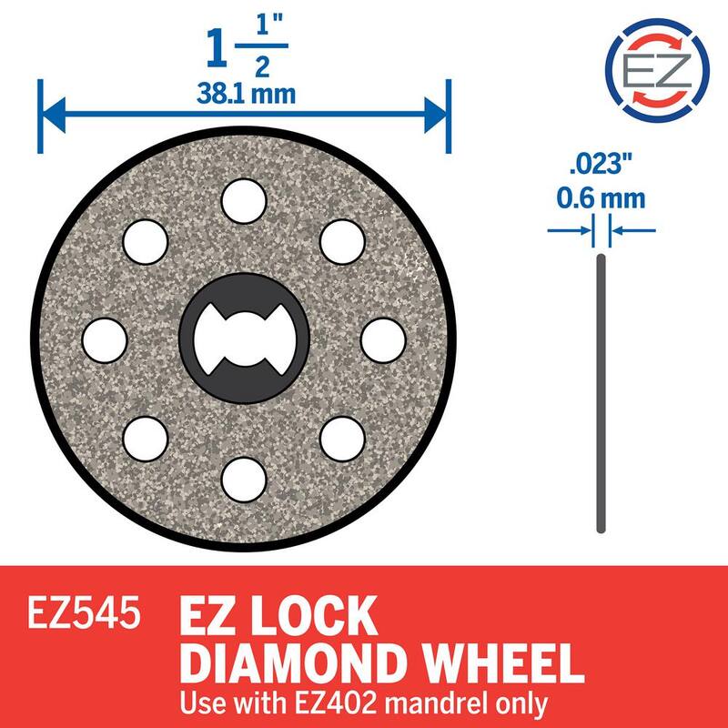 Rueda de corte de azulejos y materiales cerámicos de 1-1/2 pulgadas para herramienta rotativa Dremel EZ Lock - EZ545