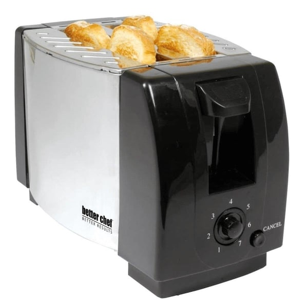 Better Chef 2-Slice Toaster with Pull-Out Crumb Tray - Chrome - IM-208C-TOAST-CP