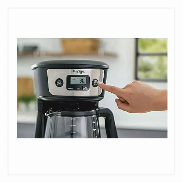 Mr. Coffee Programmable Coffee Maker, 12-Cup, Black/Stainless Steel - 2176619/2176620