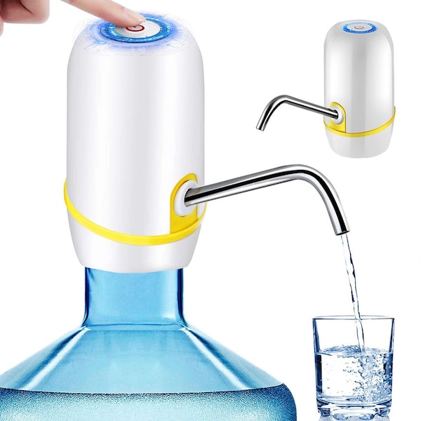 1947Kitchen Portable Electric Rechargeable Automatic Water Bottle Pump and Dispenser, White - TI-FLINEWD-WHI
