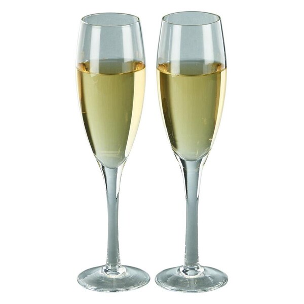 Surprise 9 in. Claro Toasting Flutes, Pair - White - SU2541234
