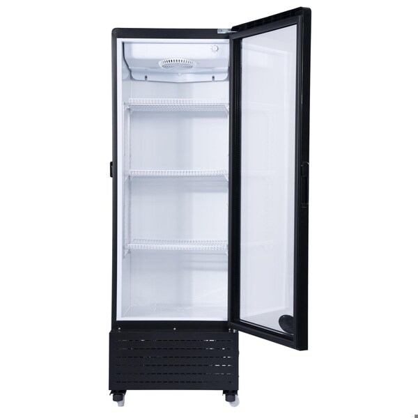 Koolmore 21 in. One Glass Door Commercial Display Merchandiser Refrigerator Cooler in Black, 8 cu. ft. - KM-MDR-1GD-8C