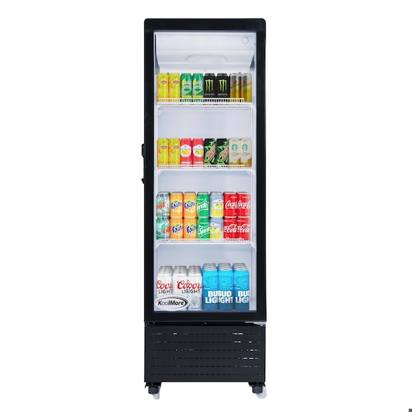 Koolmore 21 in. One Glass Door Commercial Display Merchandiser Refrigerator Cooler in Black, 8 cu. ft. - KM-MDR-1GD-8C