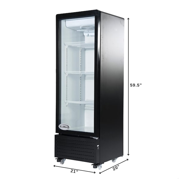 Koolmore 21 in. One Glass Door Commercial Display Merchandiser Refrigerator Cooler in Black, 8 cu. ft. - KM-MDR-1GD-8C