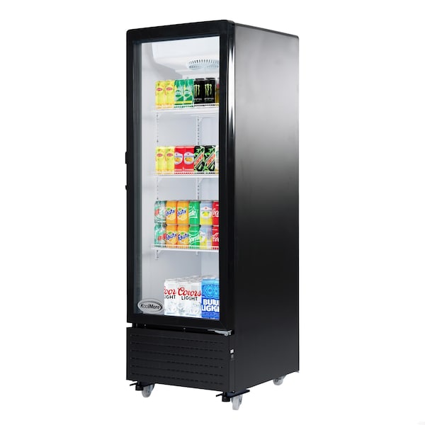 Koolmore 21 in. One Glass Door Commercial Display Merchandiser Refrigerator Cooler in Black, 8 cu. ft. - KM-MDR-1GD-8C