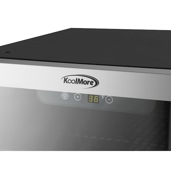 Koolmore 18 in. 3.2 Cu. Ft. Beverage Refrigerator Merchandiser with Stainless Steel Trim and Touch Panel - KM-BR32SS