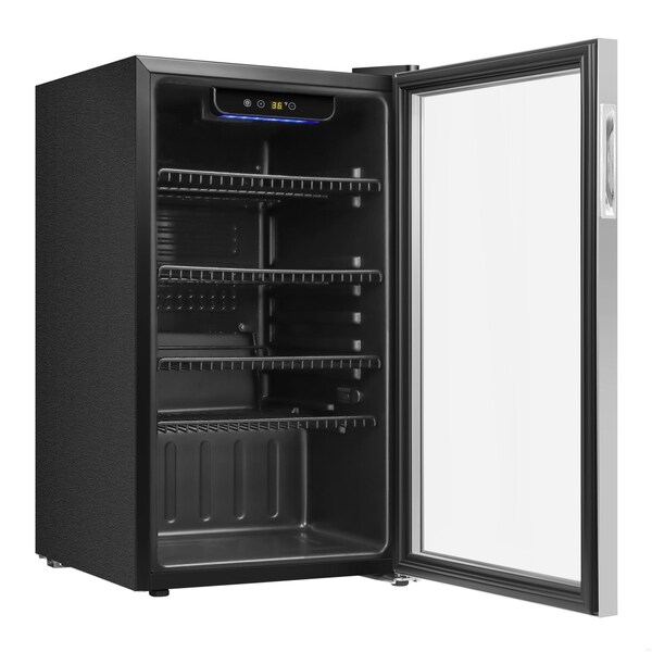 Koolmore 18 in. 3.2 Cu. Ft. Beverage Refrigerator Merchandiser with Stainless Steel Trim and Touch Panel - KM-BR32SS
