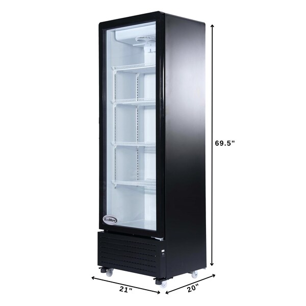 Koolmore 23 in. One Glass Door Commercial Display Merchandiser Refrigerator Cooler in Black, 10 cu. ft. - KM-MDR-1GD-10C
