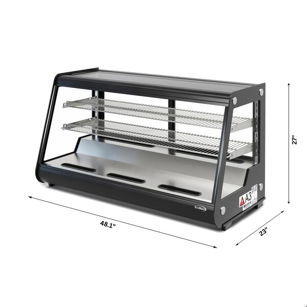 Koolmore 48 in. Countertop Bakery Display Refrigerator in Black, 7 cu. ft. - CDC-7C-BK