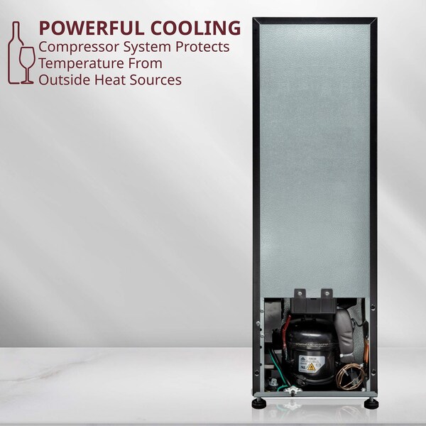 Schmck Schmecke 12 Bottle Compressor Wine Refrigerator, Freestanding Wine Cooler with Lock, Black - SHMFWCC121LB