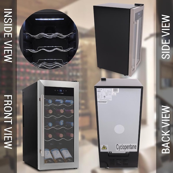 Nutrichef 18Bottles Compressor Wine Cooler Ss Door - PKCWC18