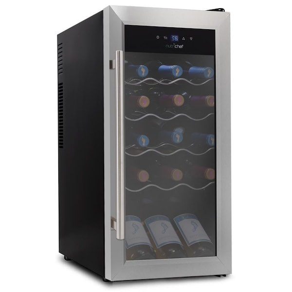 Nutrichef 18Bottles Compressor Wine Cooler Ss Door - PKCWC18