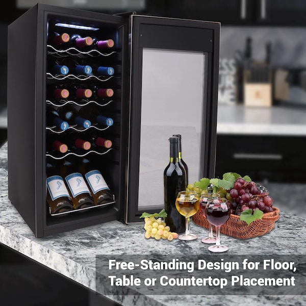 Nutrichef 18Bottles Compressor Wine Cooler Ss Door - PKCWC18