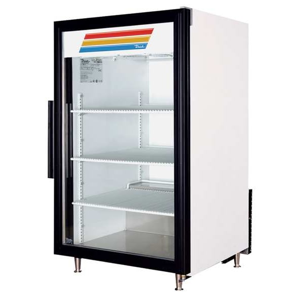 True Glass Door Merchandiser Refrigerator, 7 cu ft, White - GDM-07-HC-TSL01